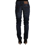 Acht Blue Washed Cotton Mid Waist Skinny Denim Jeans PAN71230 - 26