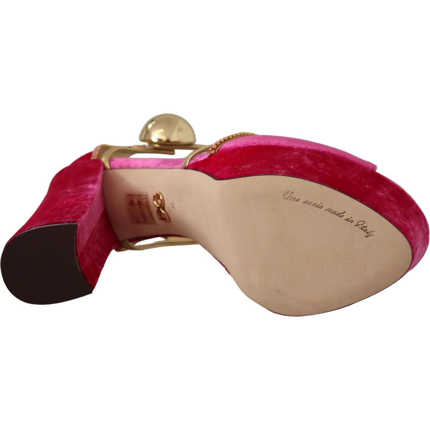 صندل دولتشي آند غابانا المخملي الوردي الفاتح من الكريستال