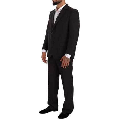 Domenico Tagliente Gray Polyester Single Breasted Formal Suit