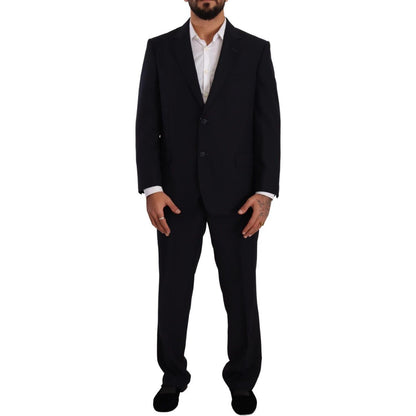 Domenico Tagliente Blue Polyester Single Breasted Formal Suit