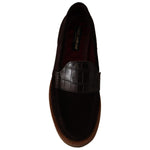 Dolce & Gabbana Brown Suede Leather Slip On Flats Moccasin Shoes MV4475 - 44