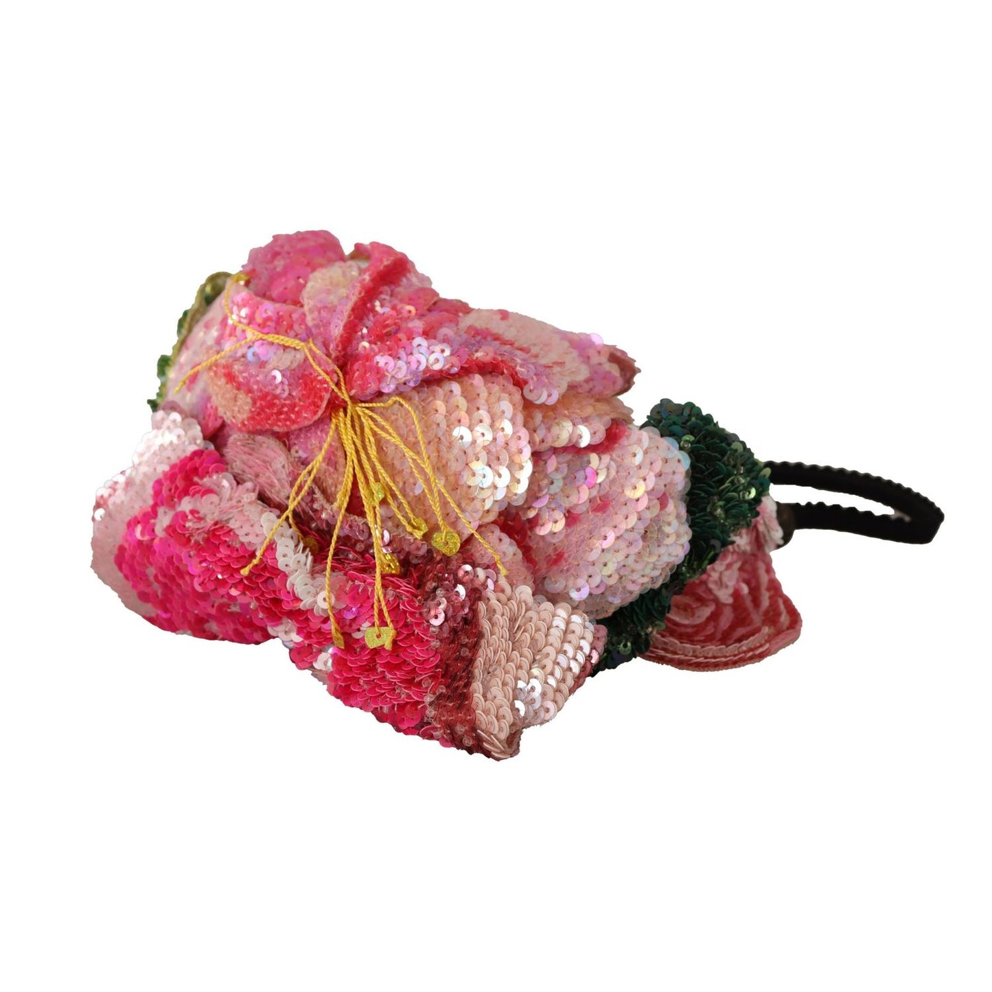 Dolce & Gabbana Multicolor Sequined Lurex Black Hair Headband SMY100879