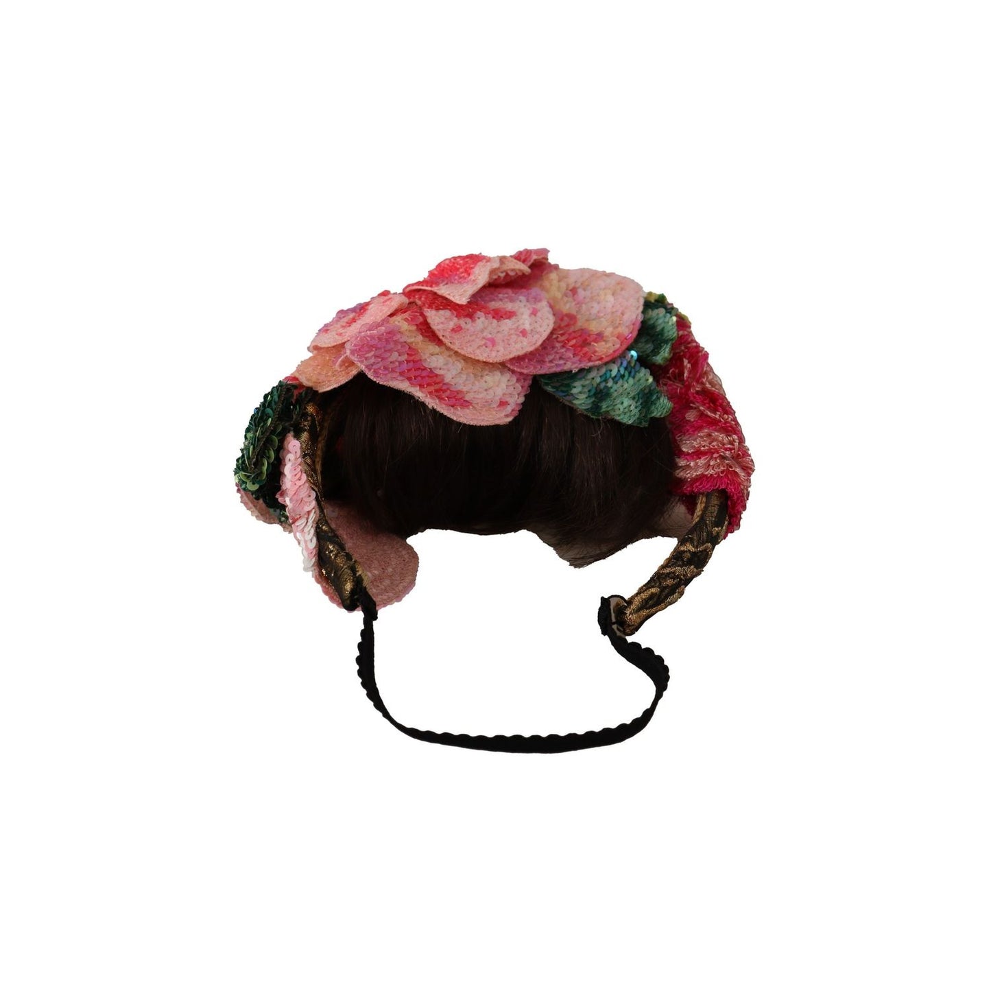 Dolce & Gabbana Multicolor Sequined Lurex Black Hair Headband SMY100879