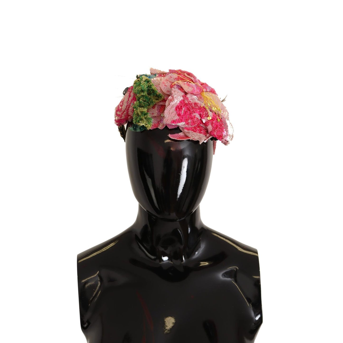 Dolce & Gabbana Multicolor Sequined Lurex Black Hair Headband SMY100879