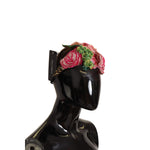 Dolce & Gabbana Multicolor Sequined Lurex Black Hair Headband SMY100879