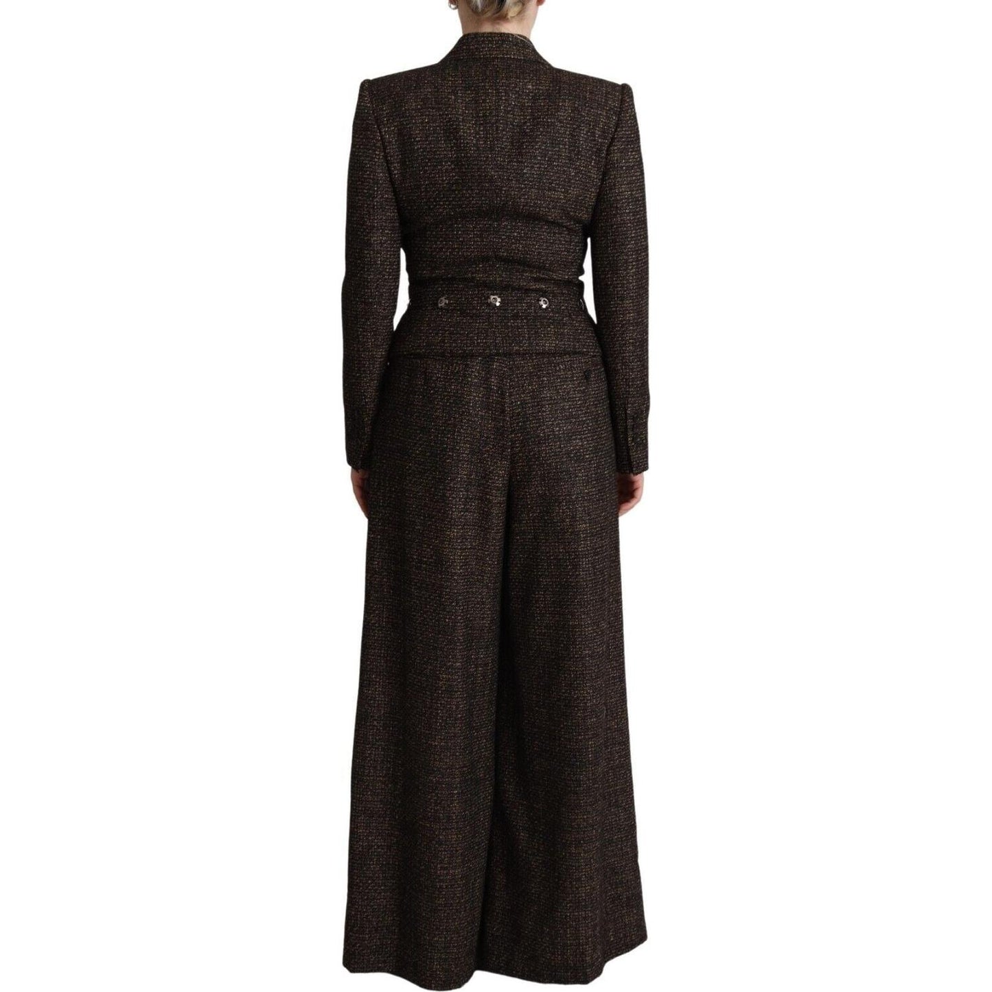 Dolce & Gabbana Dark Brown Wool Single Breasted 2 Pc Jacket Pants