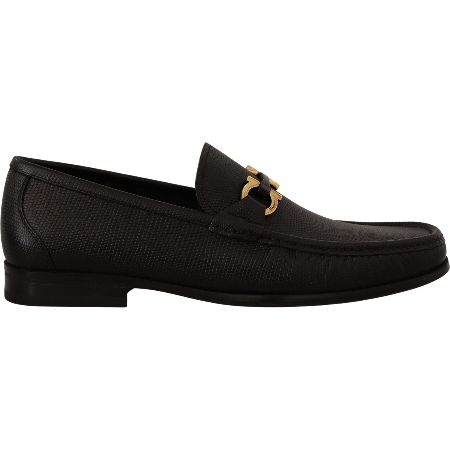 حذاء لوفرز أنيق من جلد العجل باللون الأسود من Salvatore Ferragamo
