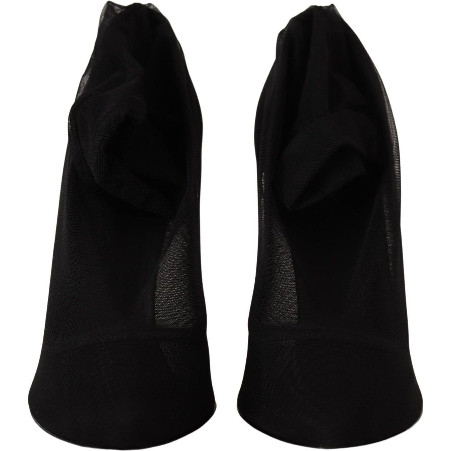 Dolce & Gabbana Black Tulle Stretch Boots Pumps Shoes