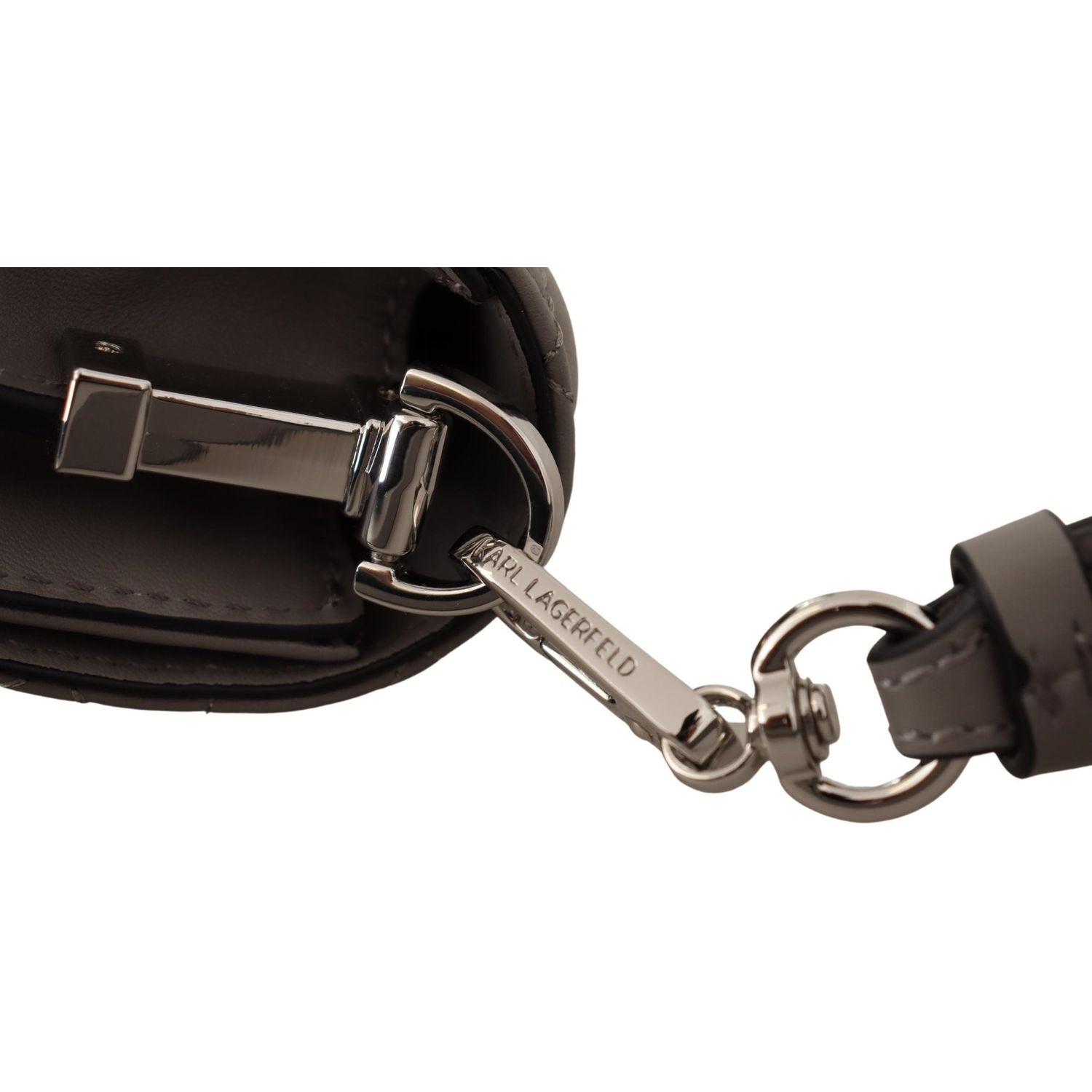 حقيبة كروس بودي أنيقة من الجلد باللون الرمادي من كارل لاغرفيلد