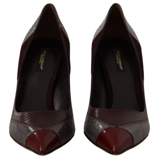 Dolce & Gabbana Multicolor Exotic Leather Heels Pumps Dolce & Gabbana Black