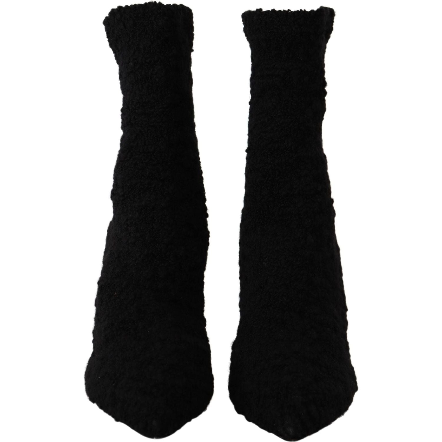 حذاء دولتشي آند غابانا الأنيق المصنوع من الفيسكوز الأسود بطول منتصف الساق