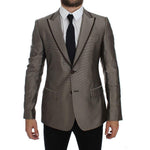 Dolce & Gabbana Brown Slim Fit Silk Two Button Blazer GTT10087-1