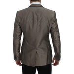 Dolce & Gabbana Brown Slim Fit Silk Two Button Blazer GTT10087-1