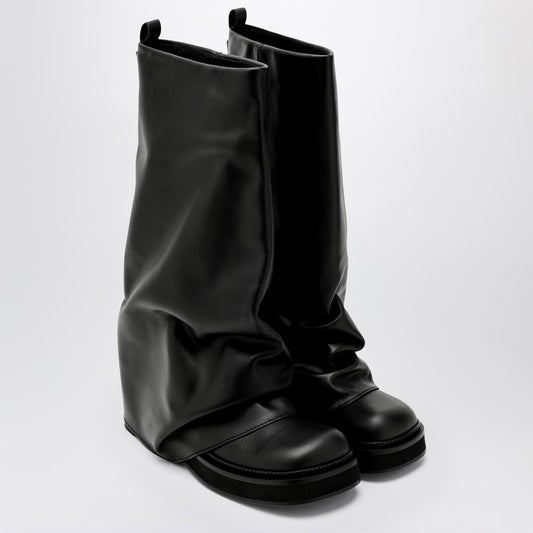 The Attico Combat Robin black leather boot