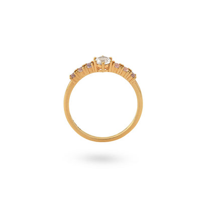 24KAE JEWELS JEWELRY Mod. 12401Y/56 elegant gold ring with diamonds