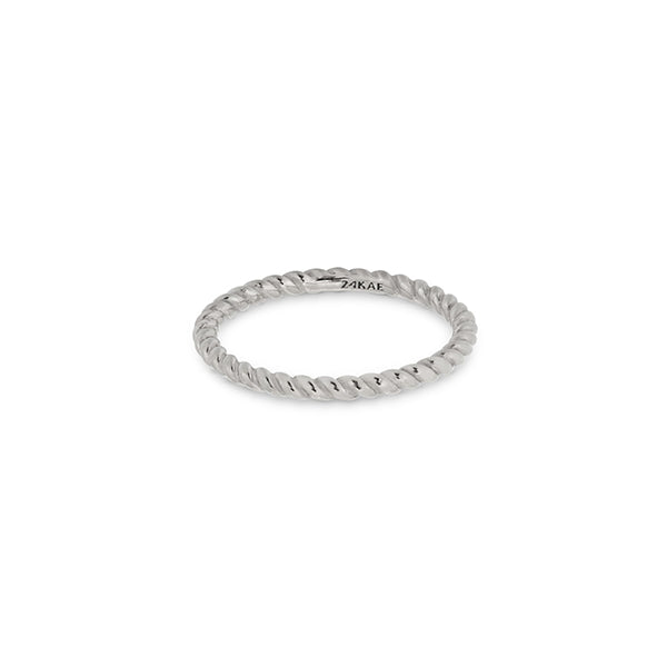 24KAE JEWELS JEWELRY Mod. 12423S/56 elegant silver twisted ring
