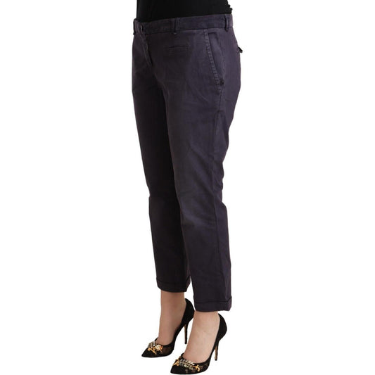 Jucca Chic Low Waist Cropped Pants in Black Jucca Dark Slate Gray