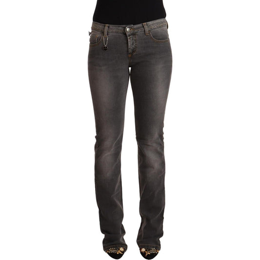 Costume National Gray Washed Low Waist Straight Denim Jeans