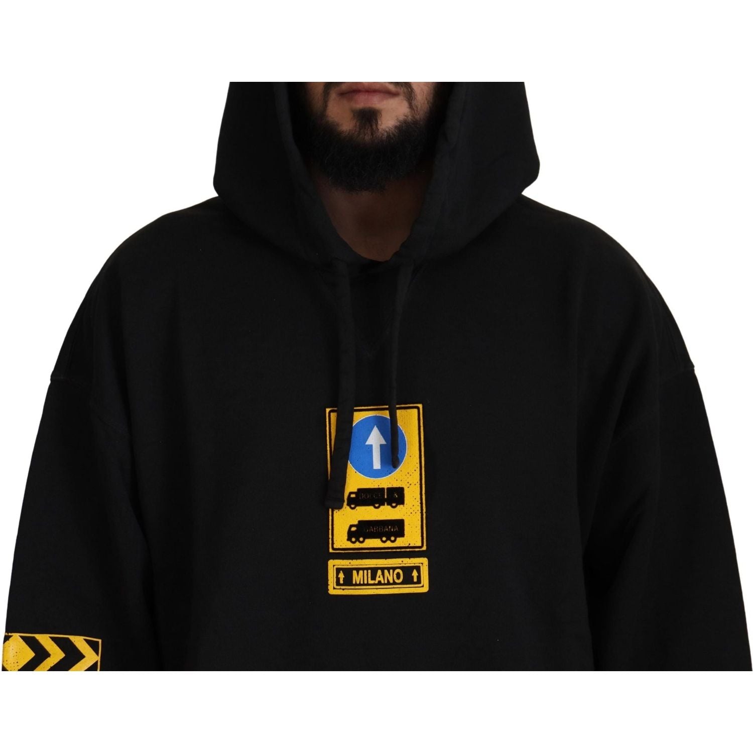 سترة أنيقة من القطن الأسود بغطاء رأس من دولتشي آند غابانا