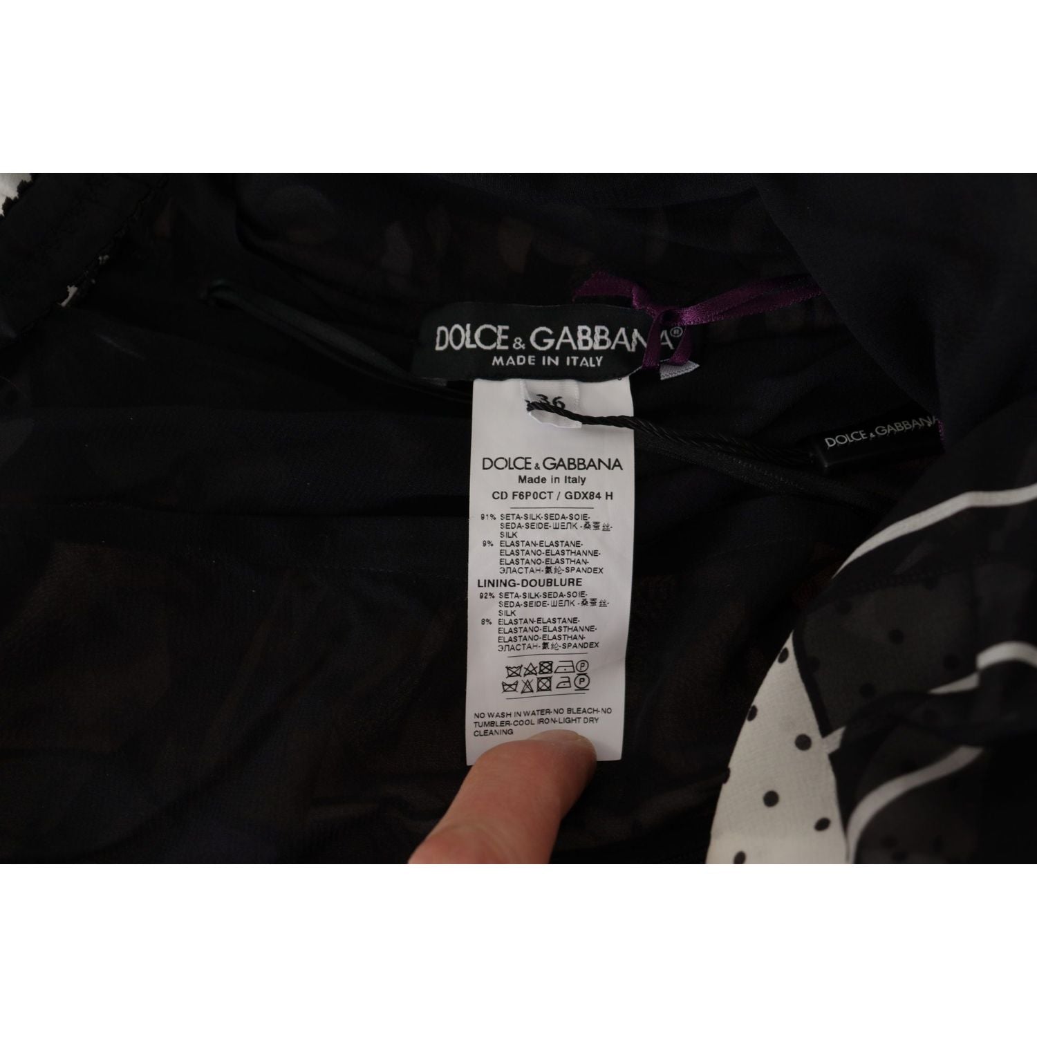 فستان دولتشي آند غابانا الأنيق متوسط ​​الطول من مزيج الحرير