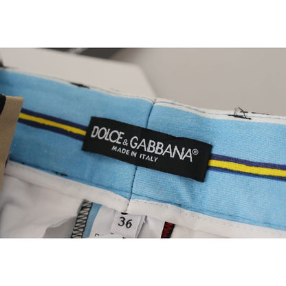Dolce & Gabbana Multicolor Striped High Waist Cotton Pants