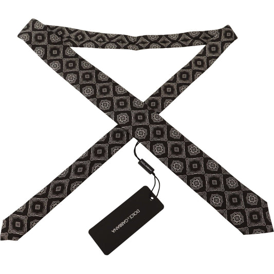 Dolce & Gabbana Elegant Silk Geometric Bow Tie Dolce & Gabbana Dark Slate Gray