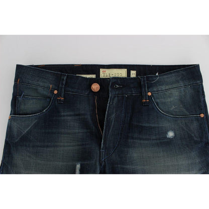 Acht Blue Wash Cotton Denim Slim Fit Jeans