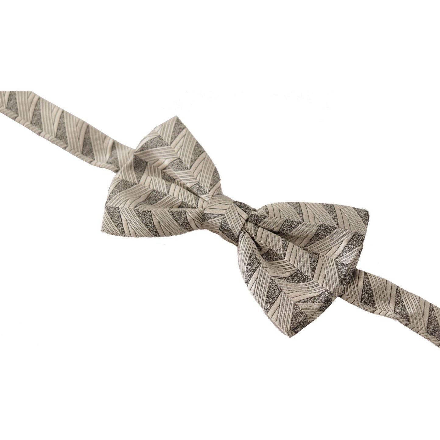 Dolce & Gabbana Gray 100% Silk Adjustable Neck Papillon Bow Tie