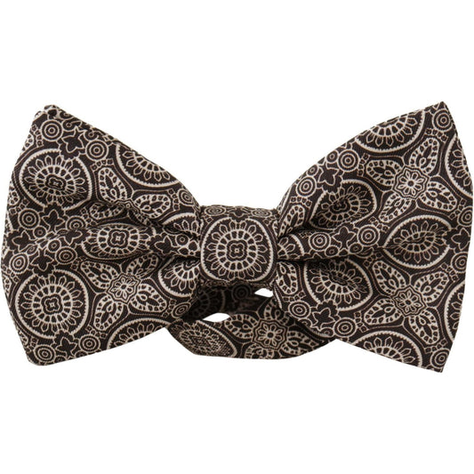 Dolce & Gabbana Elegant Silk Black & White Bow Tie Dolce & Gabbana Dark Slate Gray