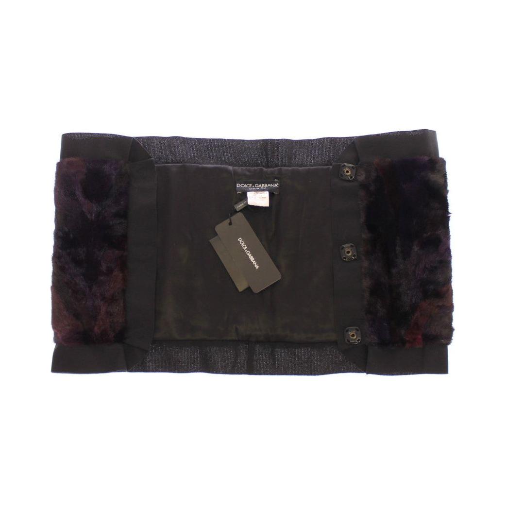 Dolce & Gabbana Purple MINK Fur Scarf Foulard Neck Wrap SDW10141