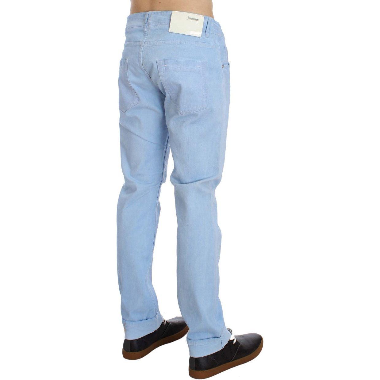 Acht Blue Cotton Stretch Low Waist Fit Jeans