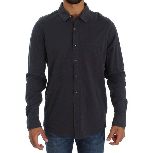 Alpha Massimo Rebecchi Sleek Gray Casual Cotton Shirt Alpha Massimo Rebecchi Dark Slate Gray