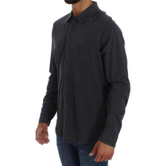 Alpha Massimo Rebecchi Sleek Gray Casual Cotton Shirt Alpha Massimo Rebecchi Dark Slate Gray