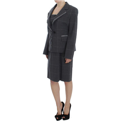 BENCIVENGA Gray Stretch Sheath Dress Suit Set