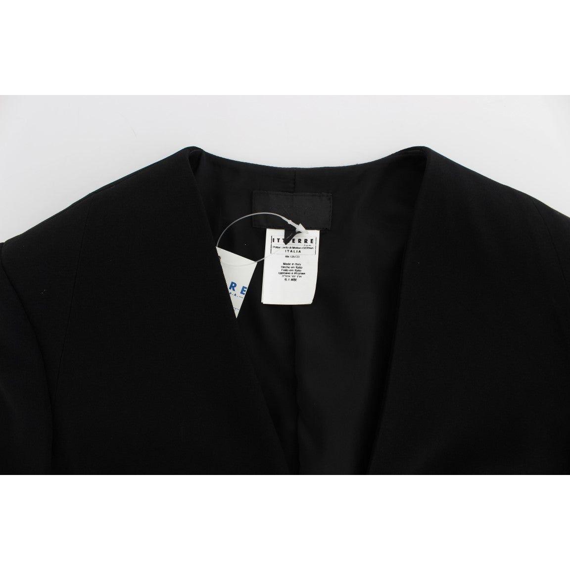 بدلة تنورة أنيقة مكونة من قطعتين باللونين الأسود والأزرق