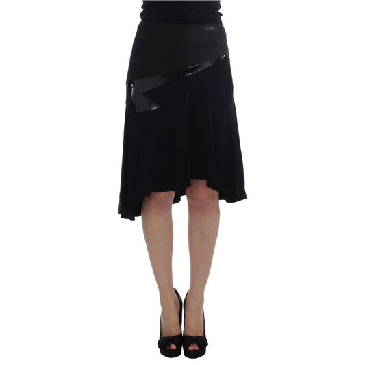 Exte Chic Black and Blue Cotton Blend Skirt Exte Rosy Brown