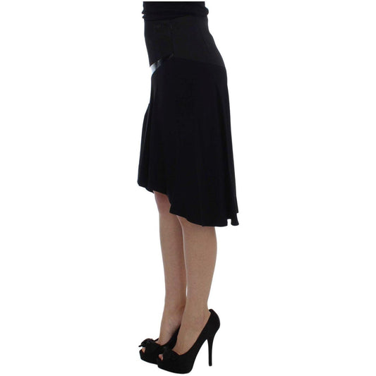 Exte Chic Black and Blue Cotton Blend Skirt Exte Rosy Brown
