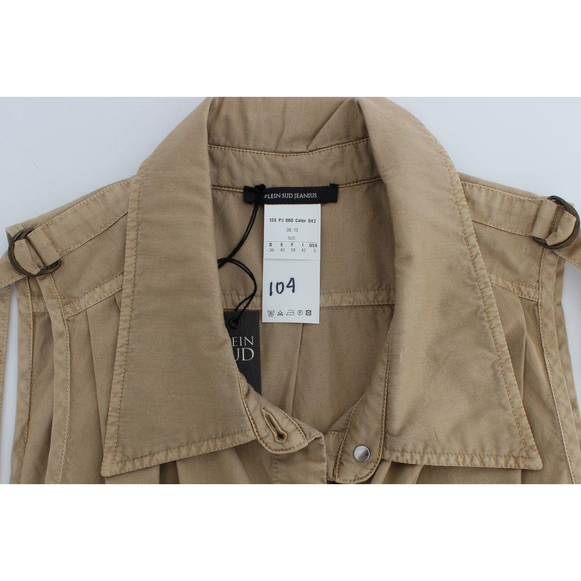 بلوزة قطنية بدون أكمام باللون البيج من PLEIN SUD