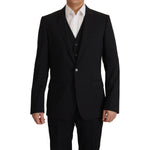 Dolce & Gabbana Black Jacket Vest 2 Piece MARTINI Blazer