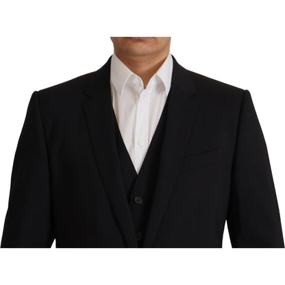 Dolce & Gabbana Black Jacket Vest 2 Piece MARTINI Blazer