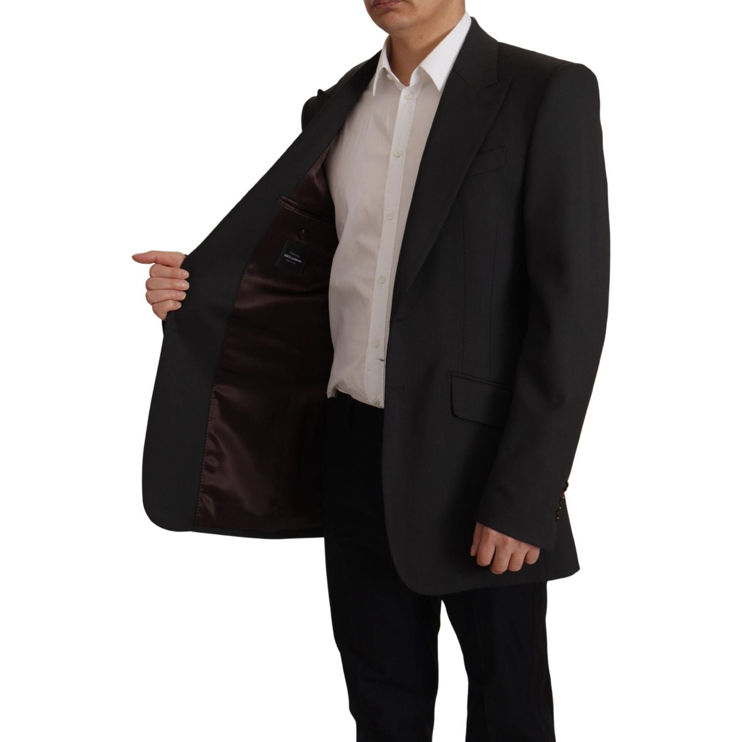 سترة بليزر أنيقة من الصوف باللون الأسود من دولتشي آند غابانا