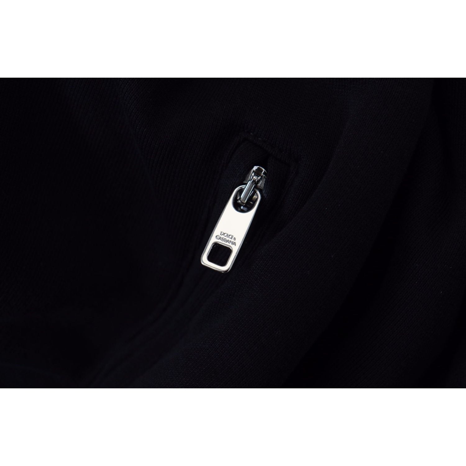 Dolce & Gabbana Black Polyester Hooded Full Zip Jacket