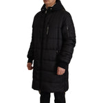 Dolce & Gabbana Elegant Black Hooded Parka Winter Jacket Dolce & Gabbana Black