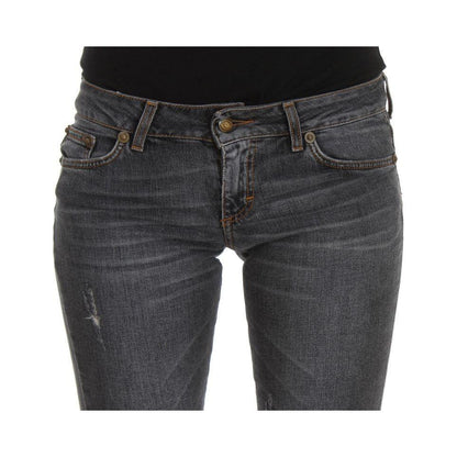 Cavalli Blue Wash Cotton Blend Slim Fit Jeans