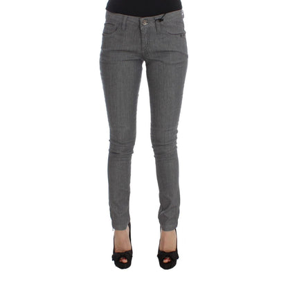 Costume National Gray Cotton Blend Slim Fit Jeans