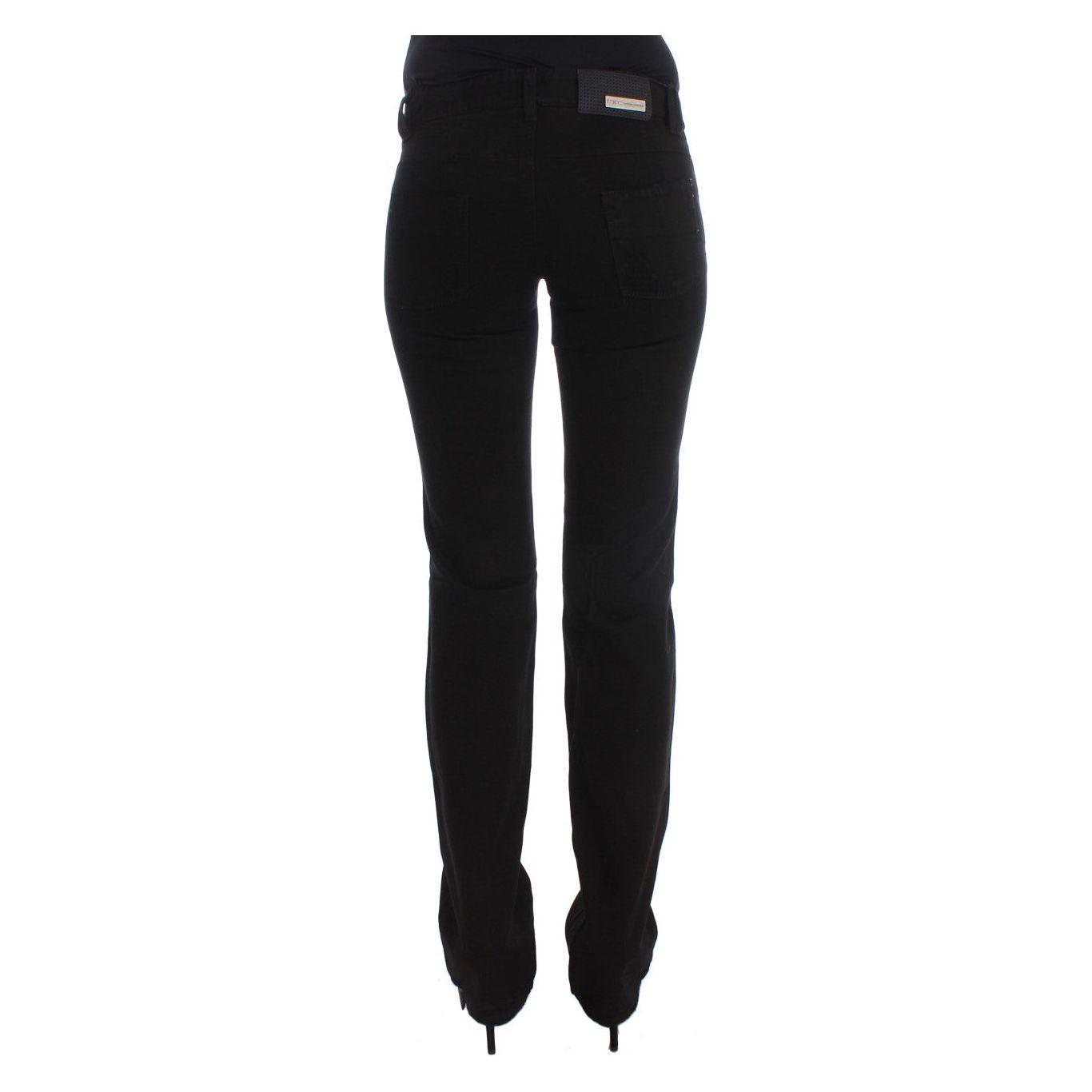 Costume National Black Cotton Slim Fit Bootcut Jeans Jeans & Pants