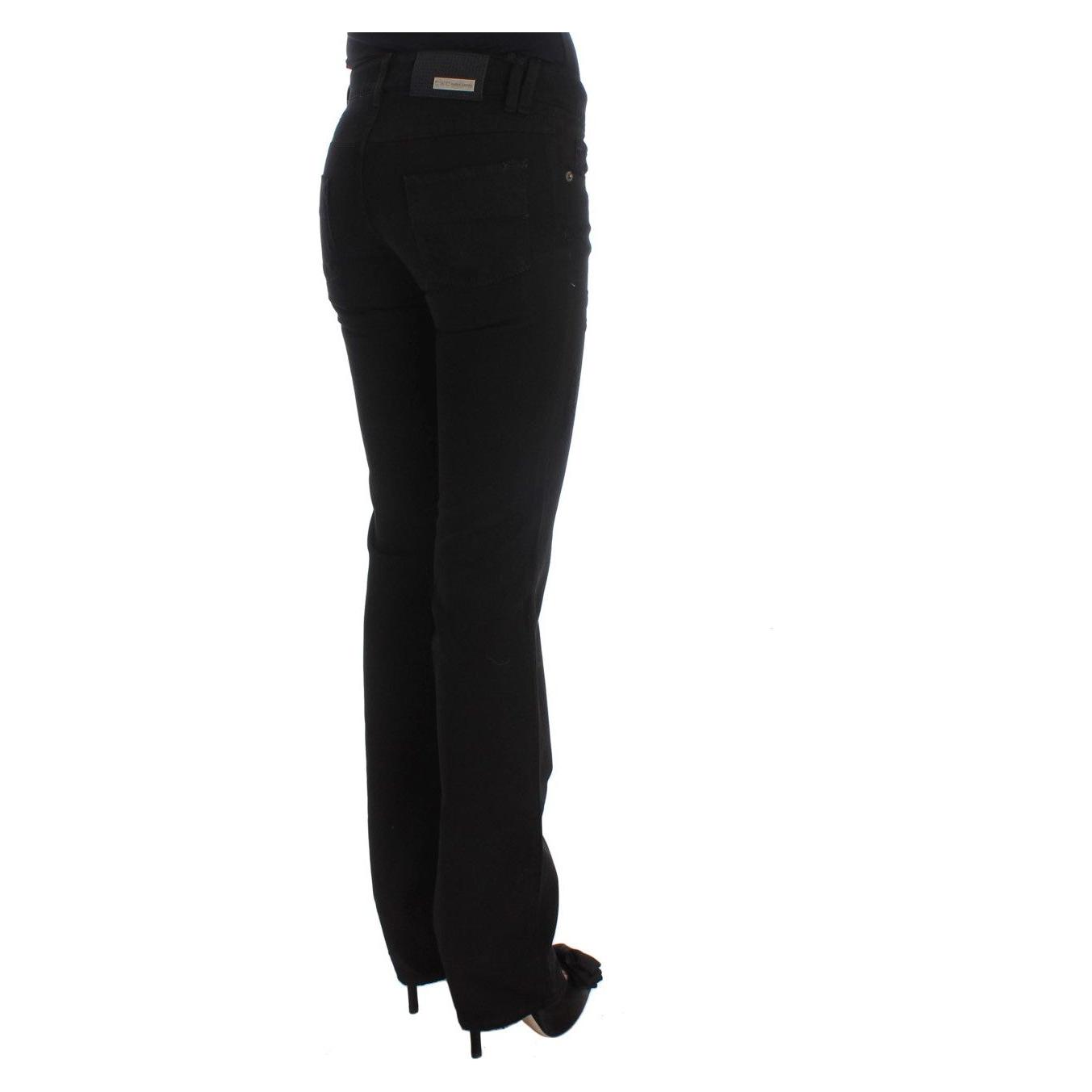 Costume National Black Cotton Slim Fit Bootcut Jeans Jeans & Pants