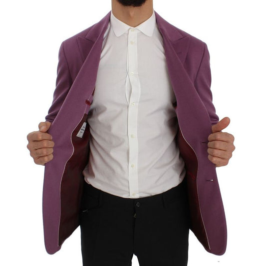 Dolce & Gabbana Purple Cashmere Slim Fit Blazer Jacket