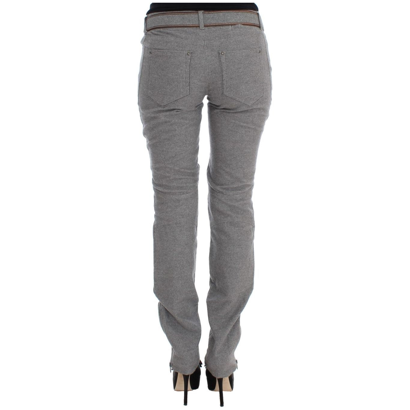 Ermanno Scervino Gray Cotton Slim Fit Casual Bootcut Pants SIG30298-1