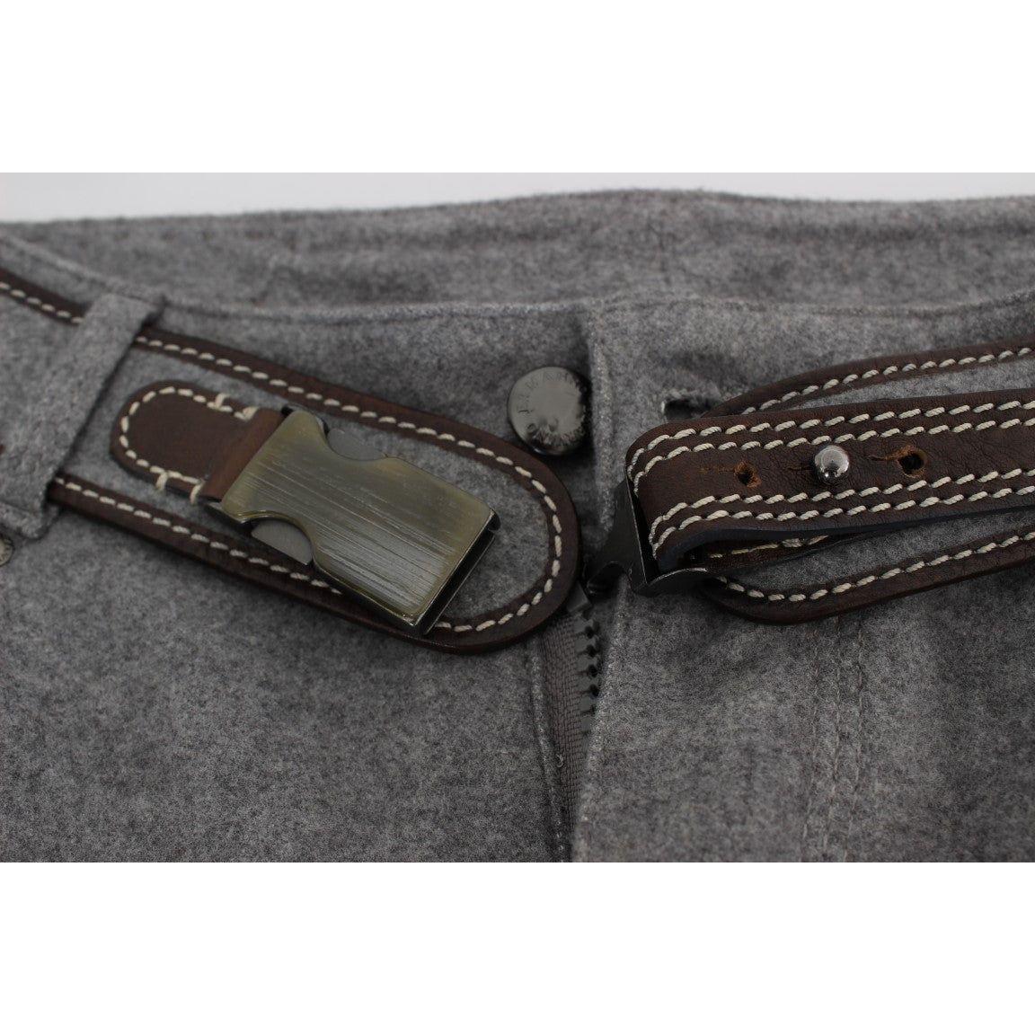 Ermanno Scervino Gray Cotton Slim Fit Casual Bootcut Pants SIG30298-1